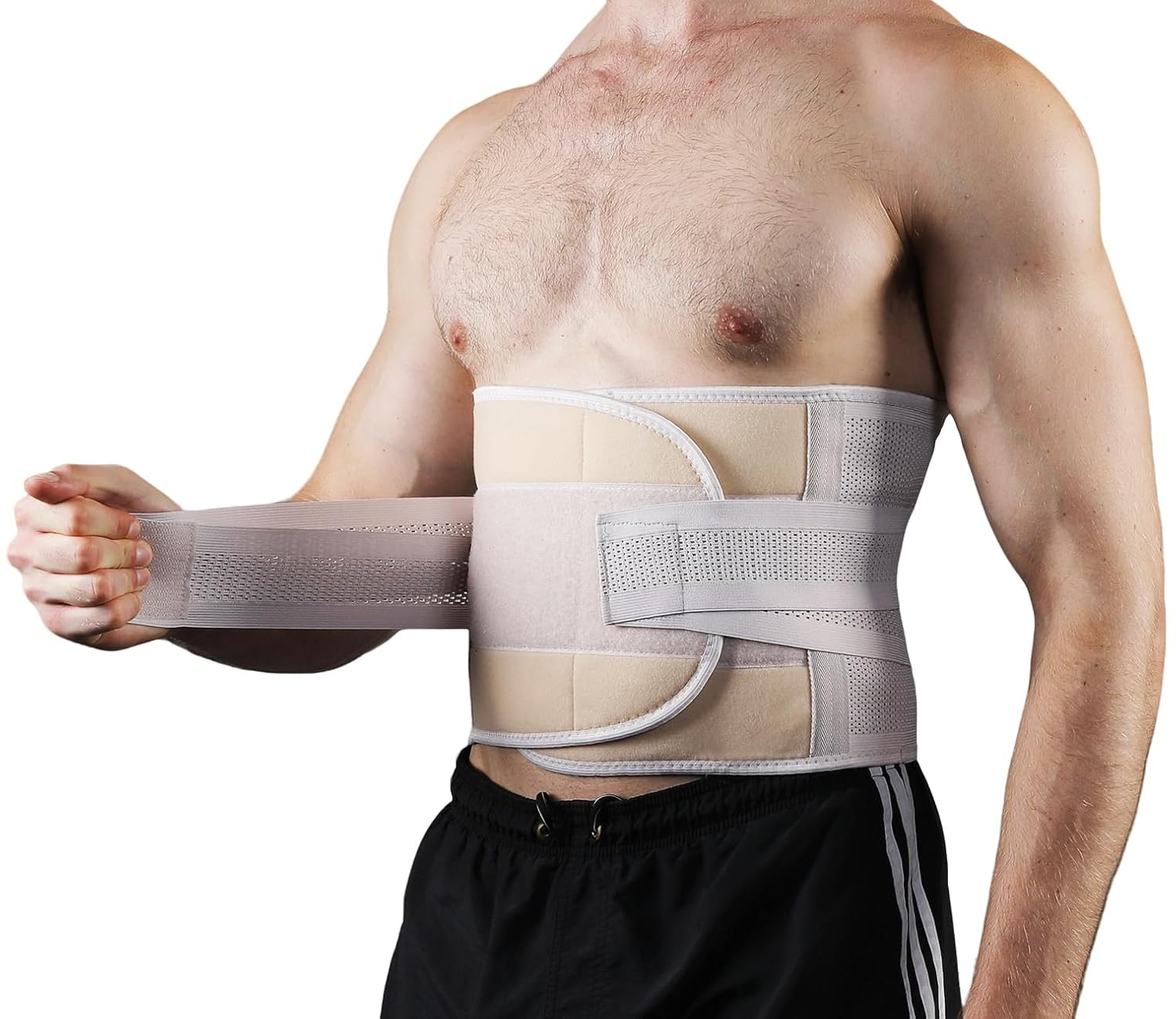 Back Brace for Lower Back Pain Men Women, Back Support Brace & Elastic Supports Belly Band Stomach Wrap Waist Belt Waist Trainer, Waist Brace Waist Trainer for Men Sciatica Pain Relief (Beige, XX-Large)